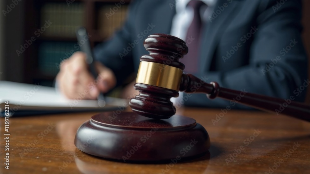 The judge's gavel is on the judge's desk. The hammer of justice.
The judge's gavel is on the judge's desk. The hammer of justice.