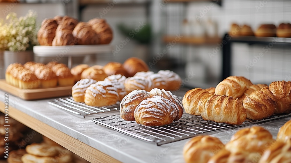 artisanal bread and pastries styled in a bakery setting artisanal bread and pastries styled in a bakery setting