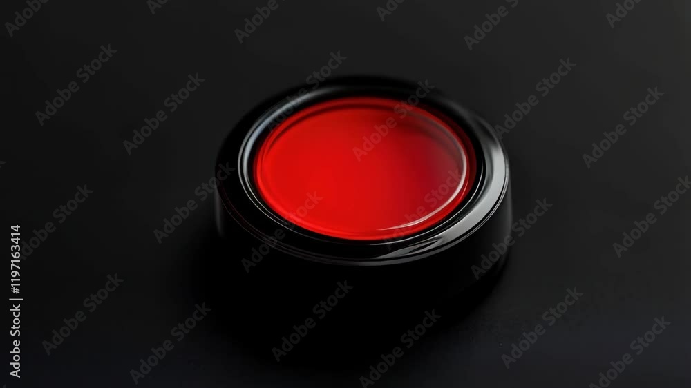 red button on the black panel background red button on the black panel background