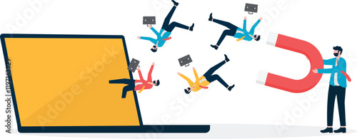 Social media illustration, business concept, web design

