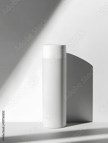 Wallpaper Mural White Cylinder Mockup:  Clean Design, Studio Shot, Light Play Torontodigital.ca