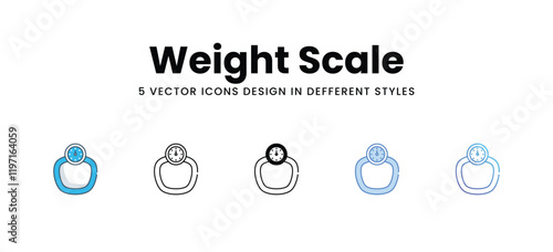 Weight Scale icons in different style vector stock illustration