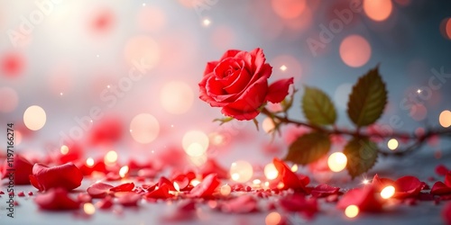 Post card valentine day , rose Surround , light sparkles, or a romantic bokeh effect to create a warm festive vibe.