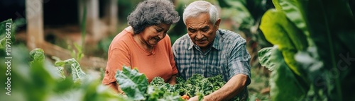 Senior Couple Harvesting Fr...
