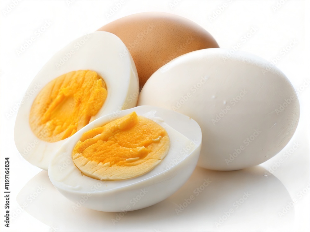 Egg Cut Open - Isolated on White Background. Egg Cut Open - Isolated on White Background.