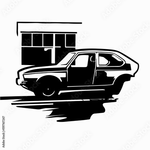 car silhouette, car vector image, car 