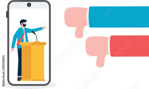 Social media illustration, business concept, web design

