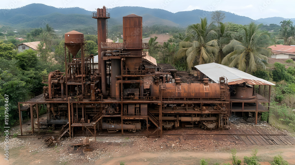 Fototapeta premium Rusty Industrial Ruin Photo