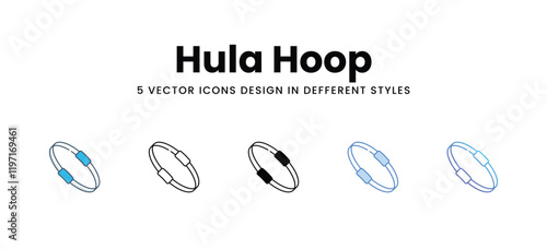 Hula Hoop icons in different style vector stock illustration