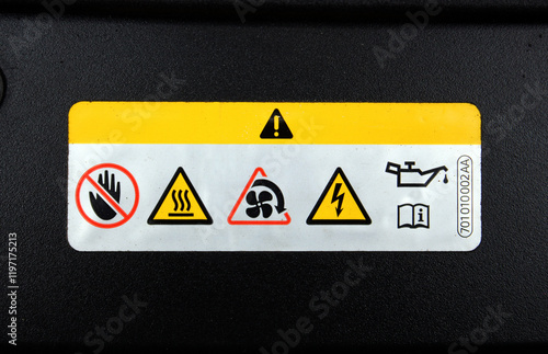 Under Bonnet Yellow Warning Label Stickers, Danger Sticker under car hood, Vehicle Rules Safety Warning Sticker