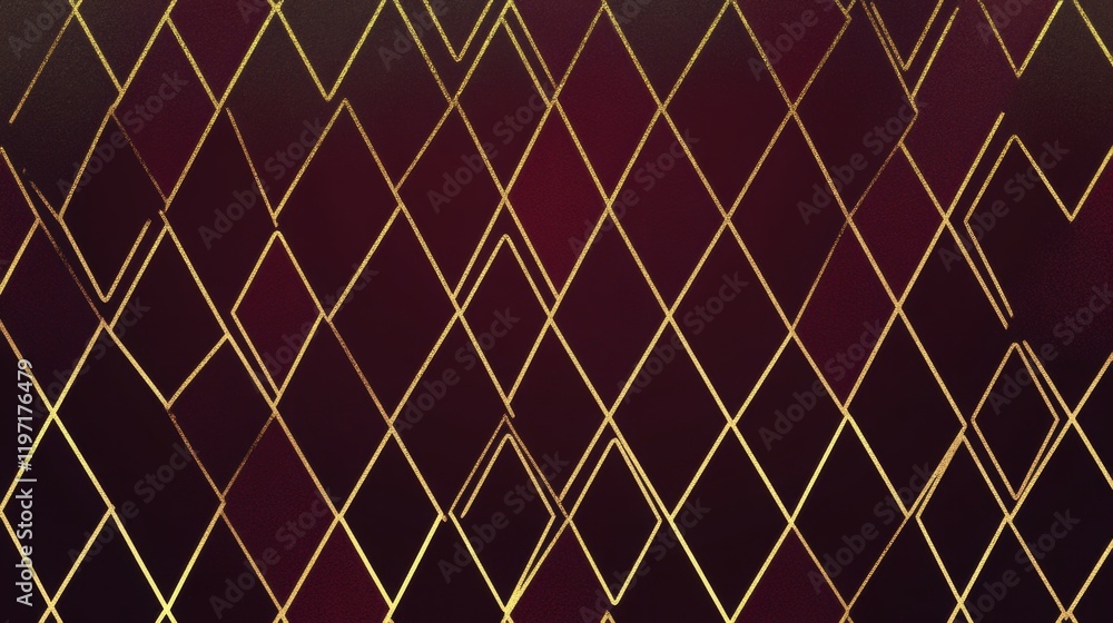Fototapeta premium Elegant Chinese Background Minimalist Geometric Diamond Pattern Gold on BCEA Digital Art Modern Aesthetic