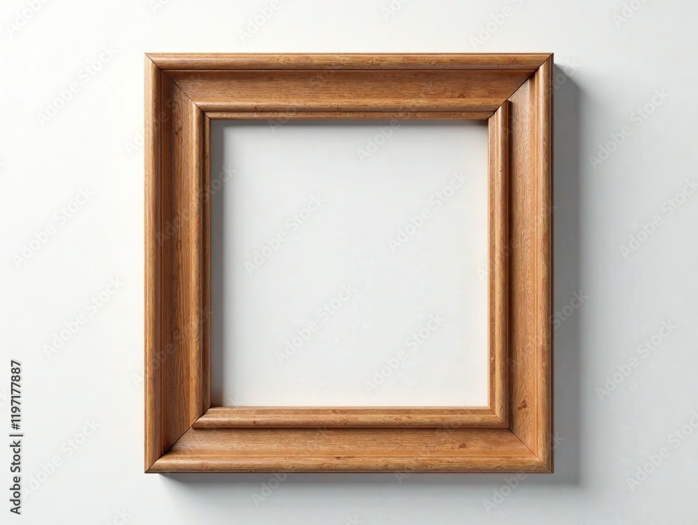 Wooden Frame with Hinges, Square Opening - Photorealistic Art Wooden Frame with Hinges, Square Opening - Photorealistic Art