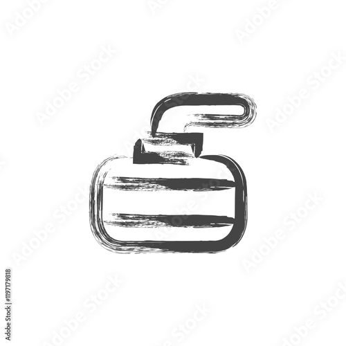 筆書きスポーツ関連の単品アイコン　カーリングストーン