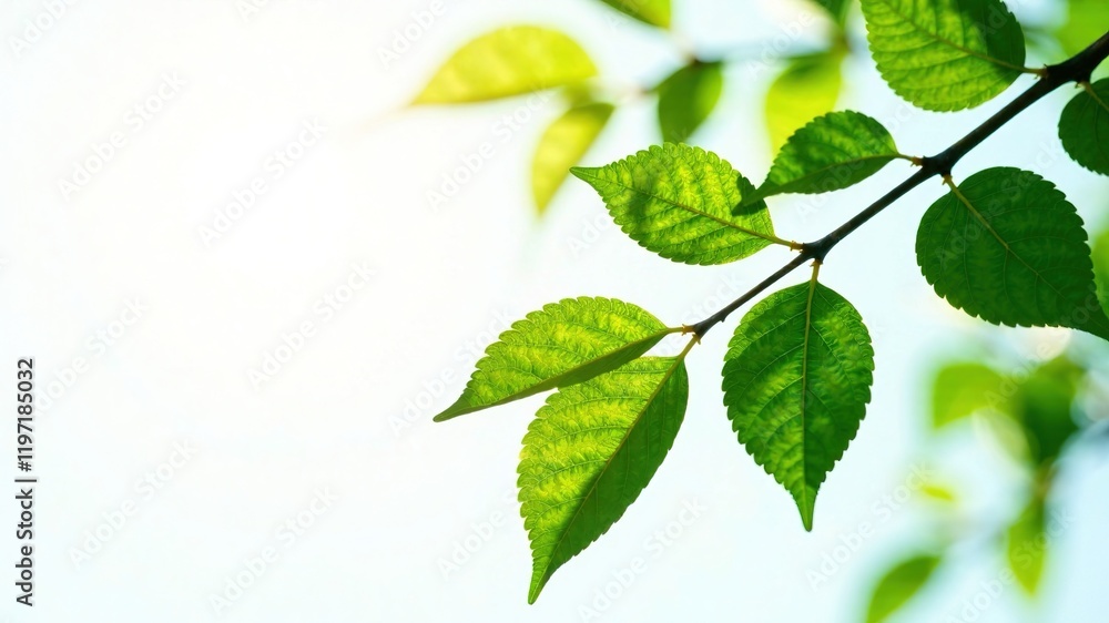 Fresh Green Branch, Lush Foliage, Vibrant Nature Fresh Green Branch, Lush Foliage, Vibrant Nature