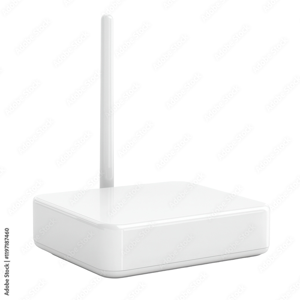 Wireless router device transparent background home office product image modern environment close-up view tech concept