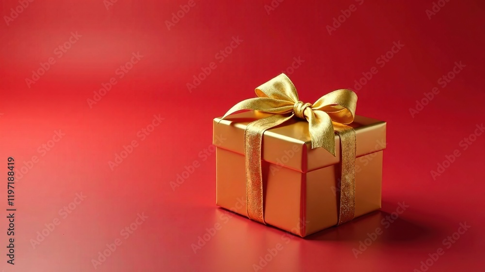 Black Friday Golden Gift Box - Festive Shopping Scene Black Friday Golden Gift Box - Festive Shopping Scene