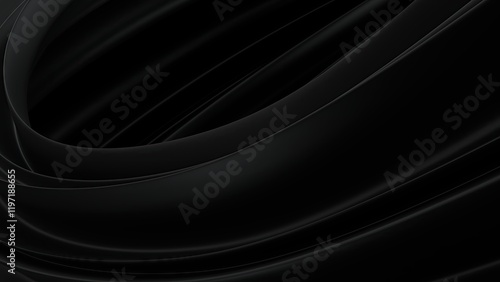 An abstract background with a sleek atmosphere featuring a black matte surface, exuding a sense of modern art and luxury, characterized by elegant and modern 3D rendering.