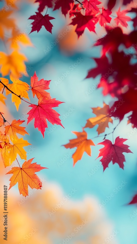 Autumn leaves, vibrant colors, nature scene, blurred background, fall wallpaper Autumn leaves, vibrant colors, nature scene, blurred background, fall wallpaper