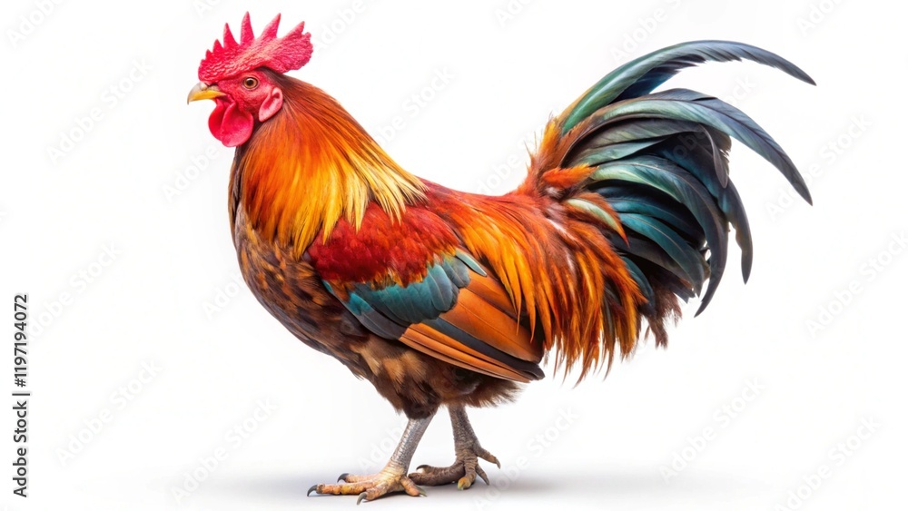 Fototapeta premium rooster isolated on white background