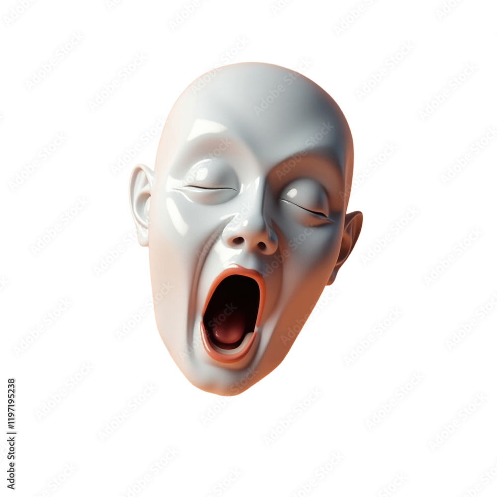 3d render of a glossy white with open mouth 3d render of a glossy white with open mouth