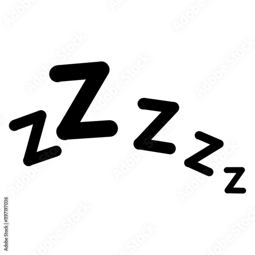 Symbol of sleep. Flying letter Z. Comic book element. Nap sticker