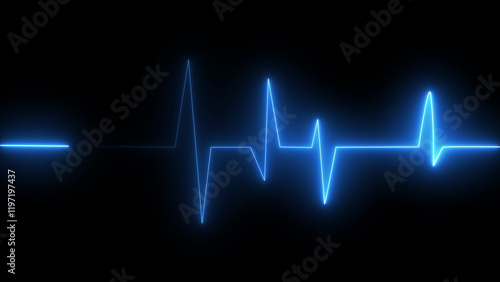 neon glow heartbeat line illustration concept
