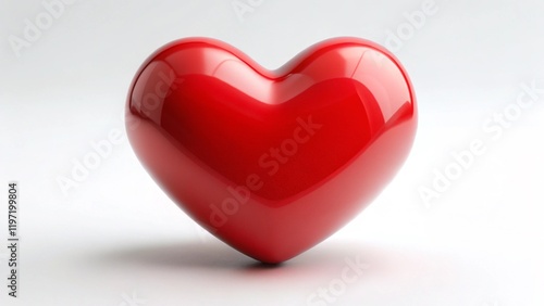 Wallpaper Mural red love heart on white background Torontodigital.ca