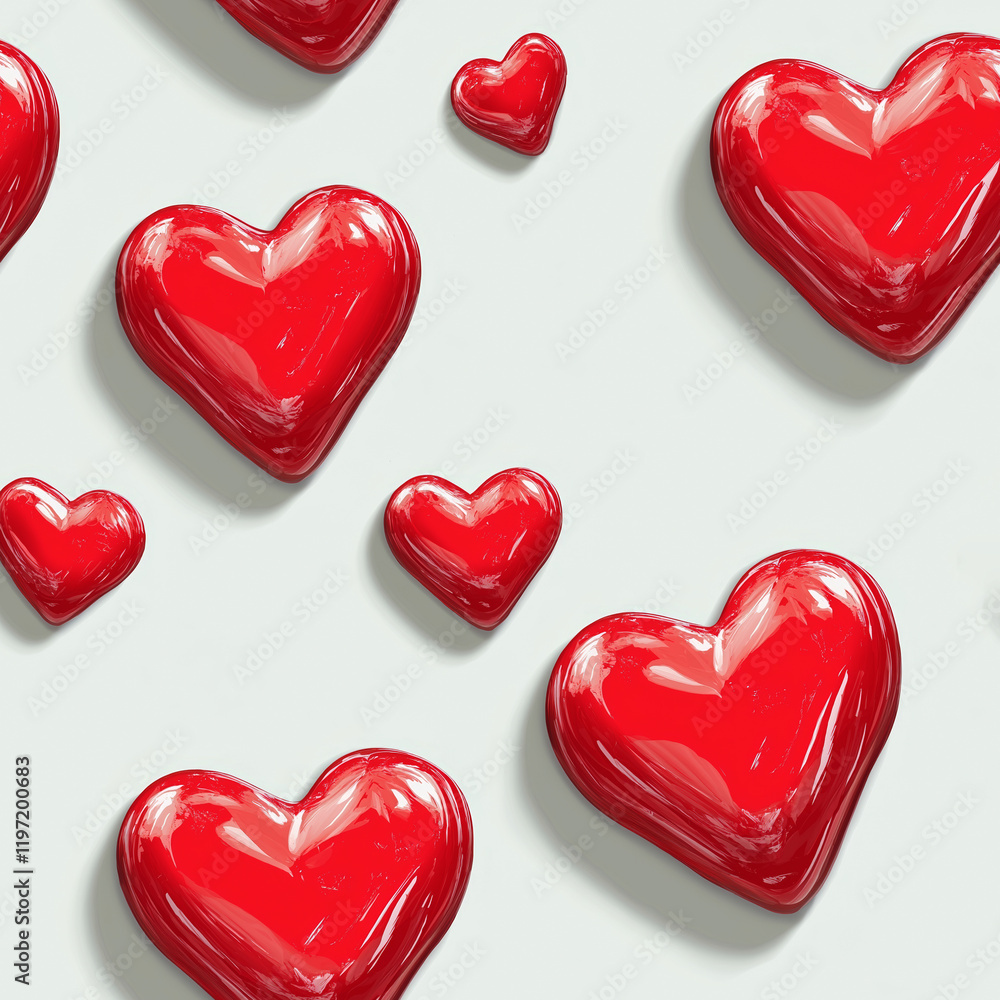 Abstract red hearts, on a light background. Valentine's Day Abstract red hearts, on a light background. Valentine's Day