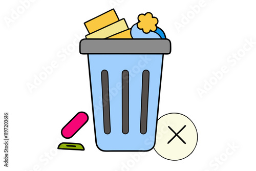 Delete Trash Bin Illustration