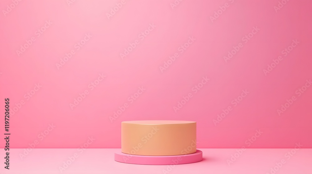 Shining Business Success Trophy on Pastel Gold Podium 3D Shining Business Success Trophy on Pastel Gold Podium 3D