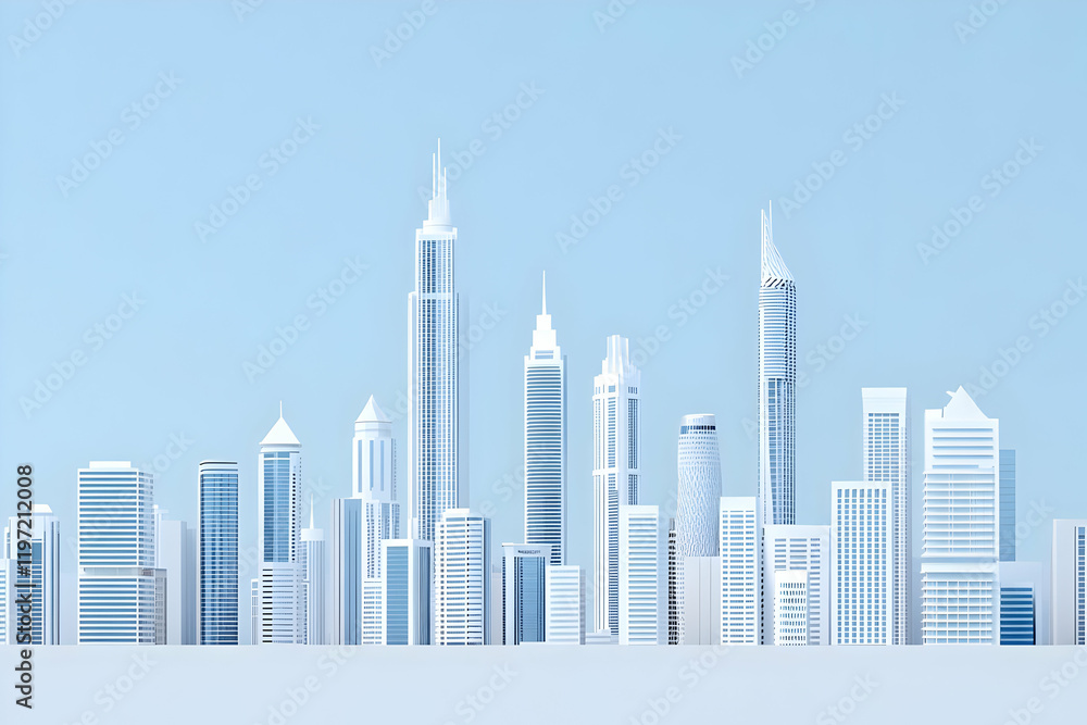 Fototapeta premium Modern Cityscape 3D Illustration