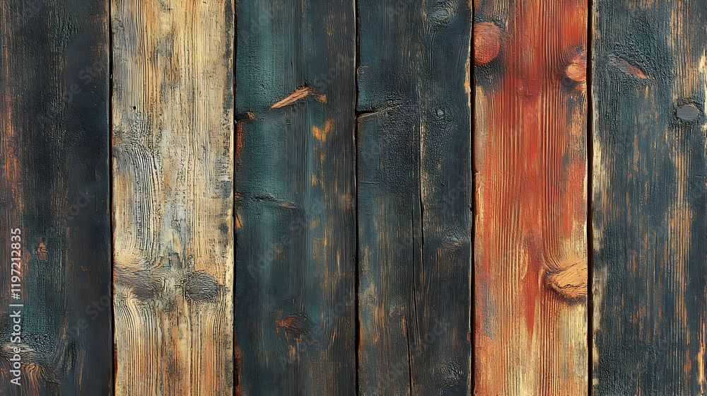 Naklejka premium Rustic Weathered Wooden Planks Background Texture