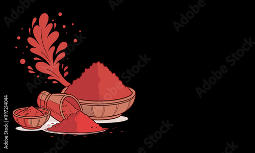 festival illustration paint bright red color holi powder color explosion isolated white background vector