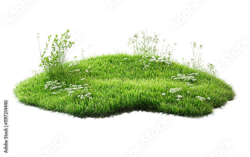 Artificial Green Carpet isolated on transparent Background