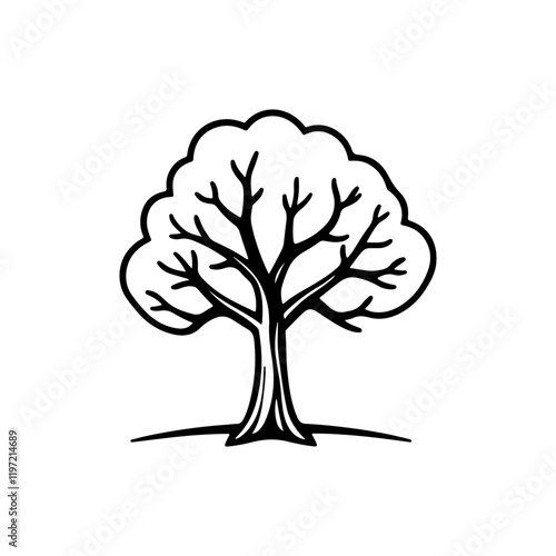 Minimalist Black and White Tree Clipart