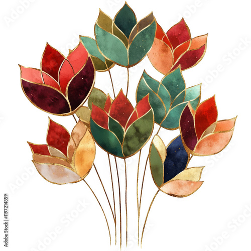 Vibrant floral arrangement art display decorative elements indoor close-up nature inspired design
