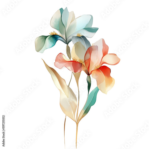 Elegant floral arrangement home decor digital artwork modern style vibrant colors artistic concept