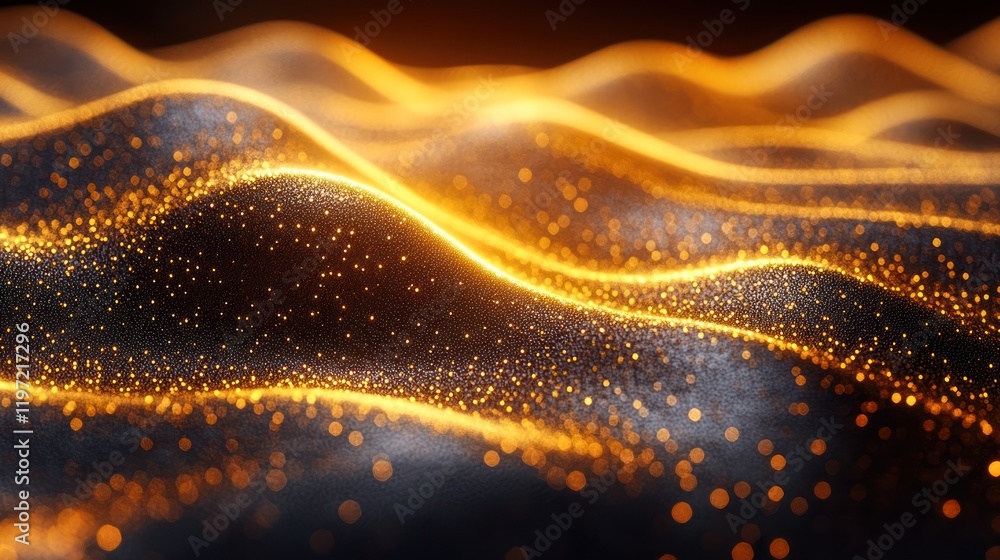 Golden Abstract Waves: A Symphony of Light and Texture Golden Abstract Waves: A Symphony of Light and Texture