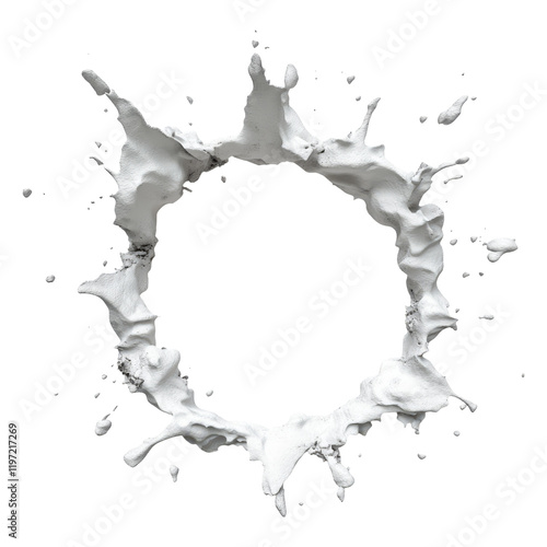 Thick Smoke Hole Effect with 3D Isolated Design on Transparent Background photo