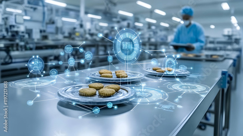 Smart Factory Food Production Illustration