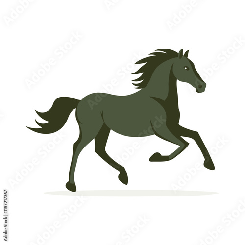 Mustang horse running pose silhouette vector illustration