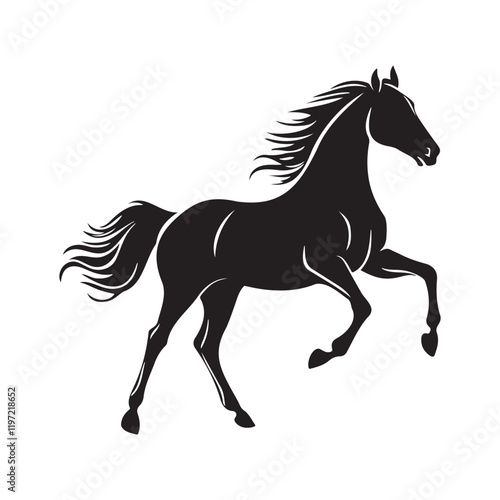 Derby horse pose silhouette vector illustration