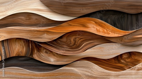 Beautiful Wood Texture Abstract Art with Flowing Waves in Natural Colors and Patterns