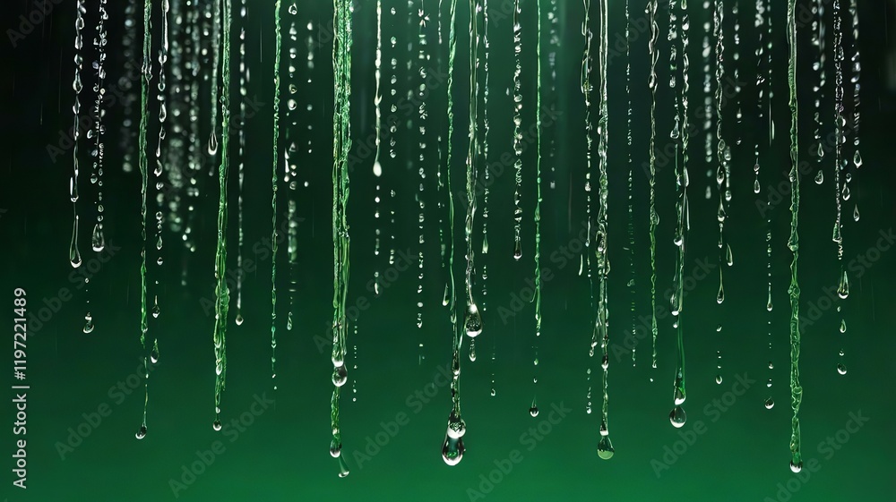 Green Background with Rain Green Background with Rain