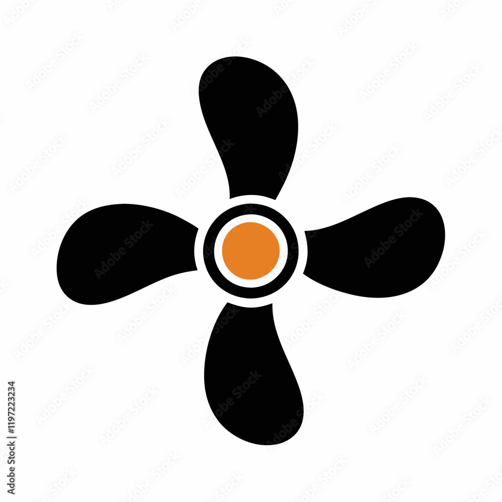 Minimalist Fan Blade Icon Vector Design. Minimalist Fan Blade Icon Vector Design.