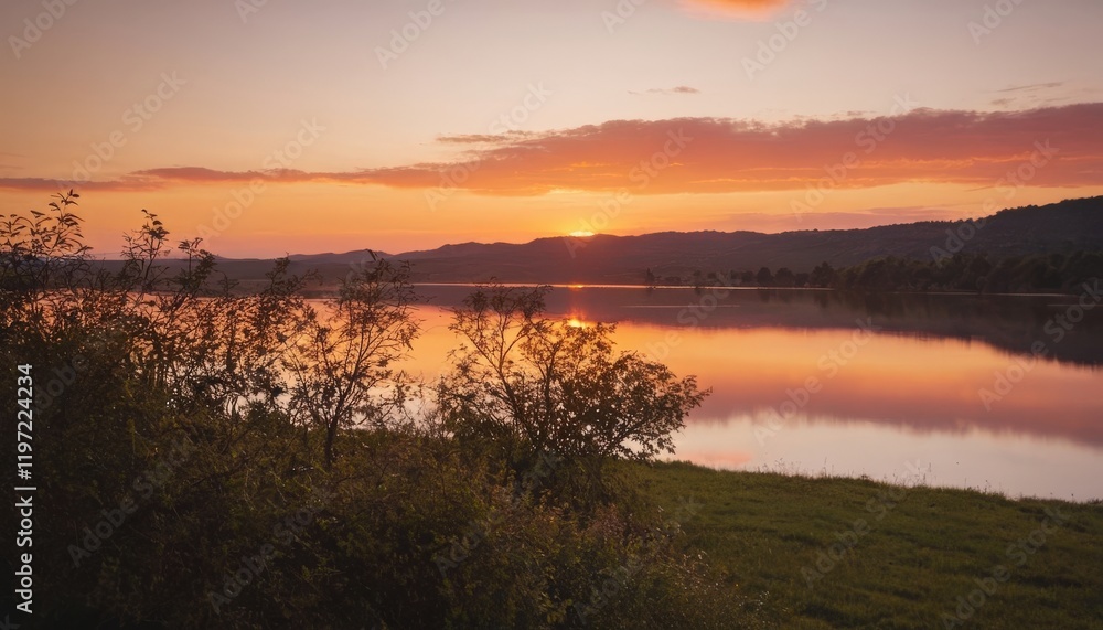 Serene Sunset over the Coastal Waters Serene Sunset over the Coastal Waters