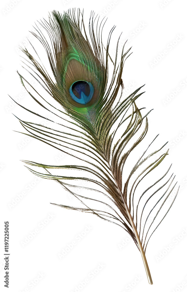 Fototapeta premium PNG Peacock feather bird peacock feather.