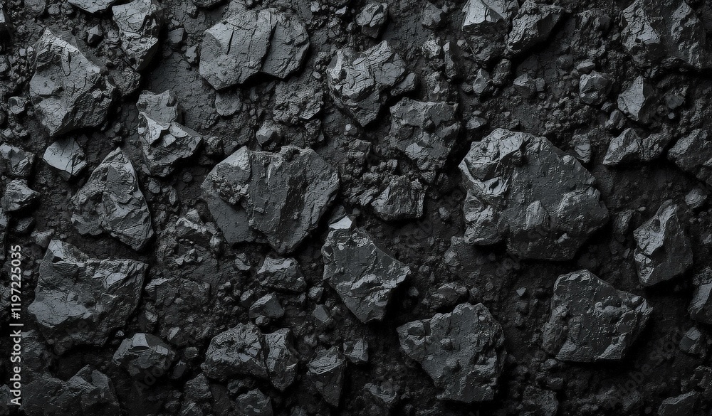 Fototapeta premium Black Anthracite Background with Natural Coal Patterns