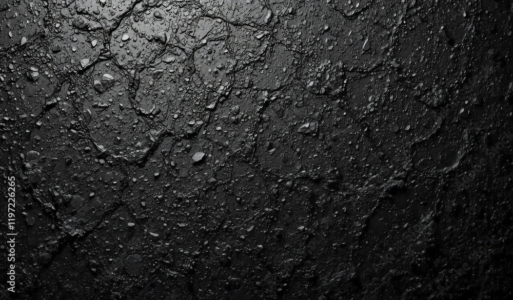 Naklejka premium Close up of dark textured surface with rough, uneven texture possibly made of stone or concrete