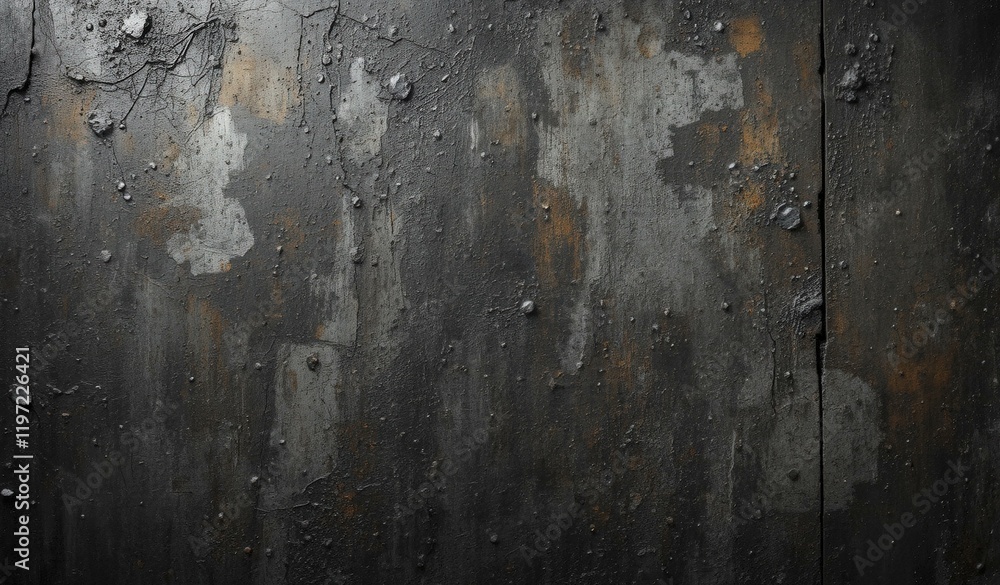Fototapeta premium Close up of dark textured surface resembling concrete or metal with rough, uneven texture